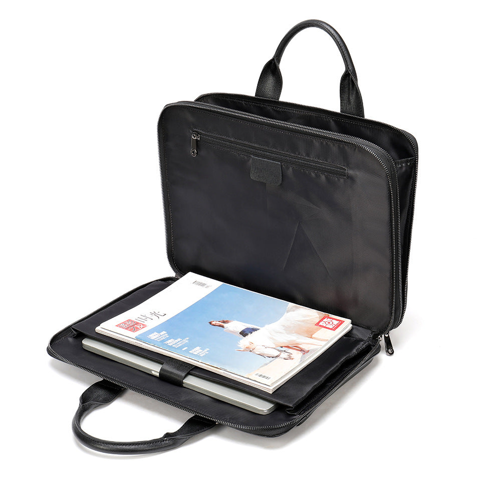 Men's Business Trip Genuine Leather Portable Computer Men's Briefcases