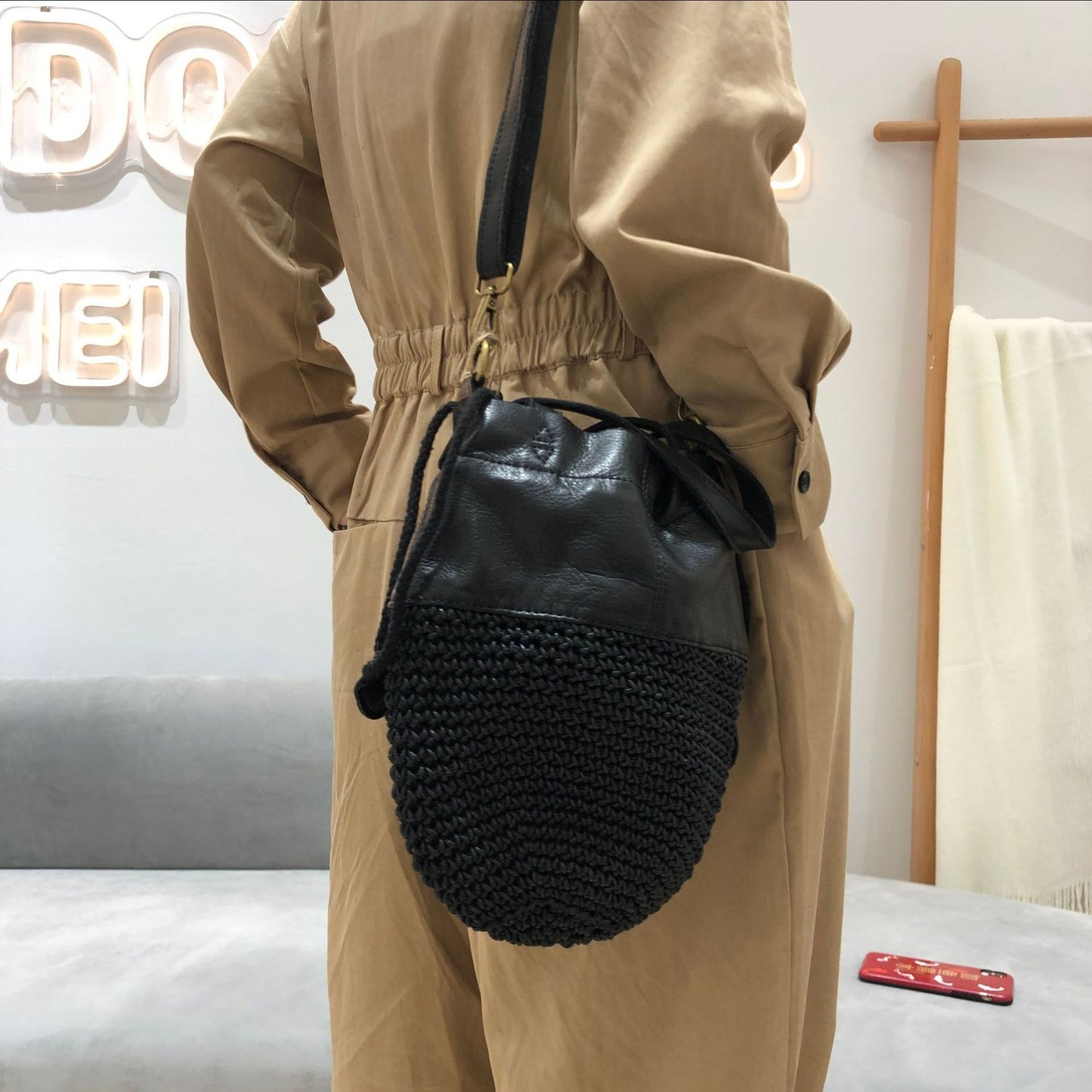 Women's Style First Layer Cowhide Wax Rope Bags