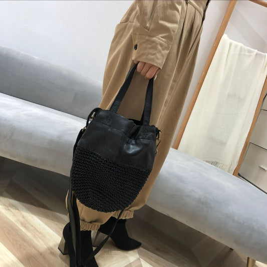 Women's Style First Layer Cowhide Wax Rope Bags