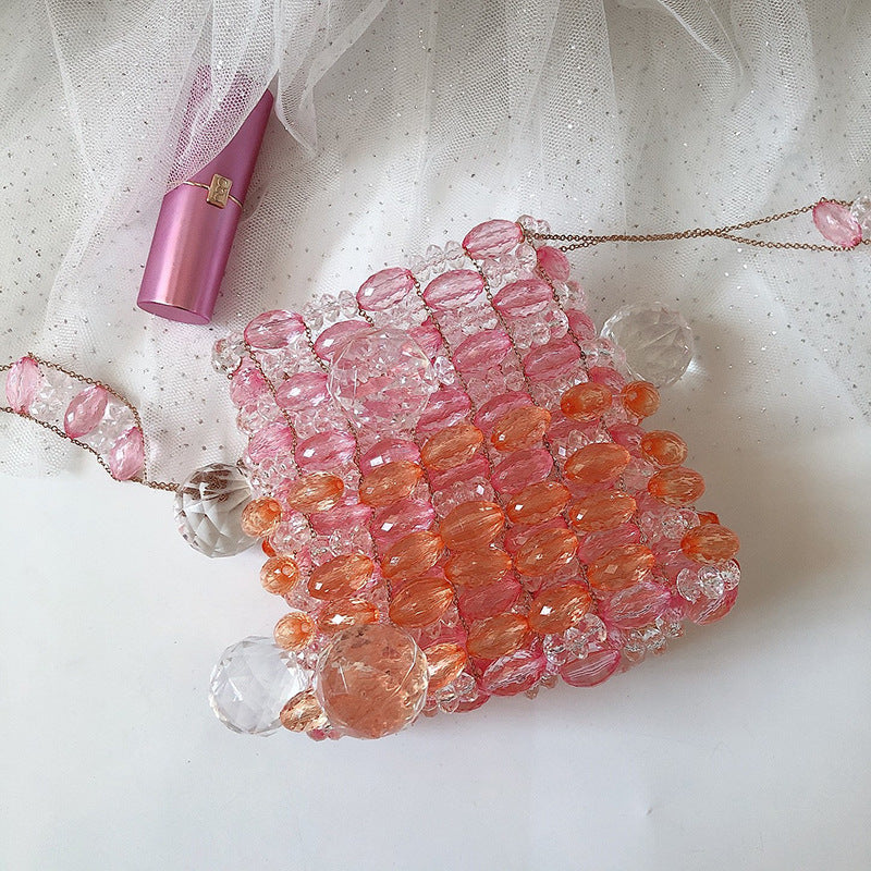 Women's Acrylic Crystal Handmade Beaded Fashion Vacation Shoulder Bags