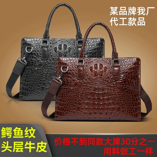 Elegant Men's Crocodile Leather Cowhide Computer Men's Briefcases
