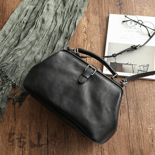 Women's Vegetable Tanned Leather Vintage Hand-rub Color Crossbody Bags