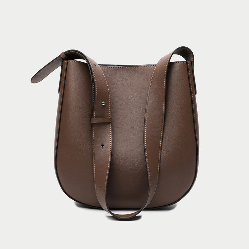 Women's Genuine Leather Big Trendy Simple Crossbody Bags