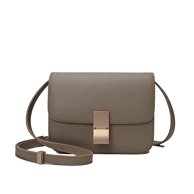 Women's Genuine Leather Stewardess Fashion Cattlehide Oblique Shoulder Bags