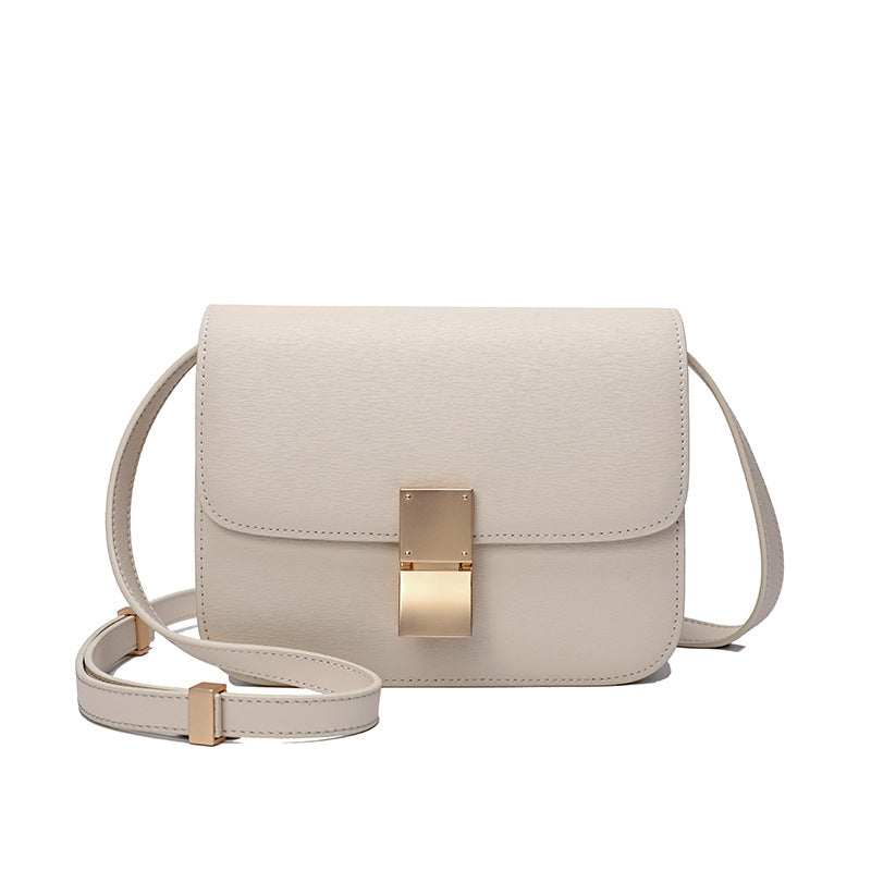 Women's Genuine Leather Stewardess Fashion Cattlehide Oblique Shoulder Bags