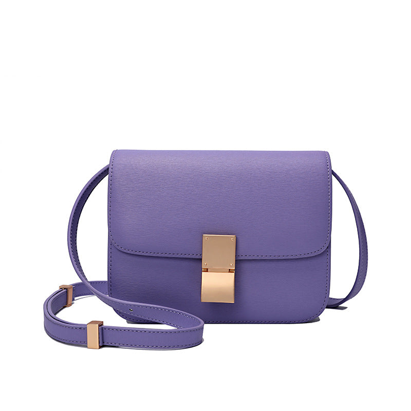 Women's Genuine Leather Stewardess Fashion Cattlehide Oblique Shoulder Bags