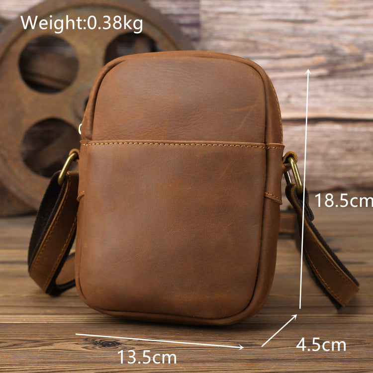 Men's Mini First Layer Cowhide Fashion Soft Men's Messenger Bags