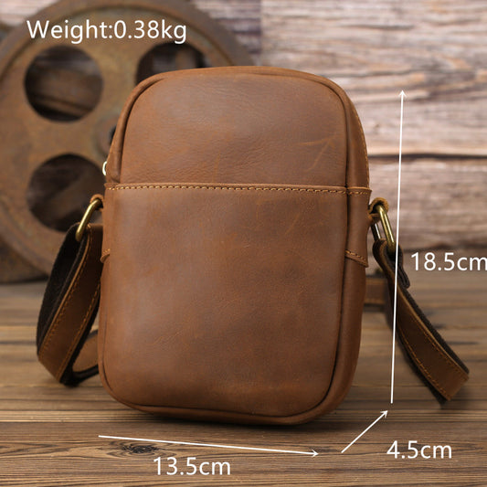 Men's Mini First Layer Cowhide Fashion Soft Men's Messenger Bags