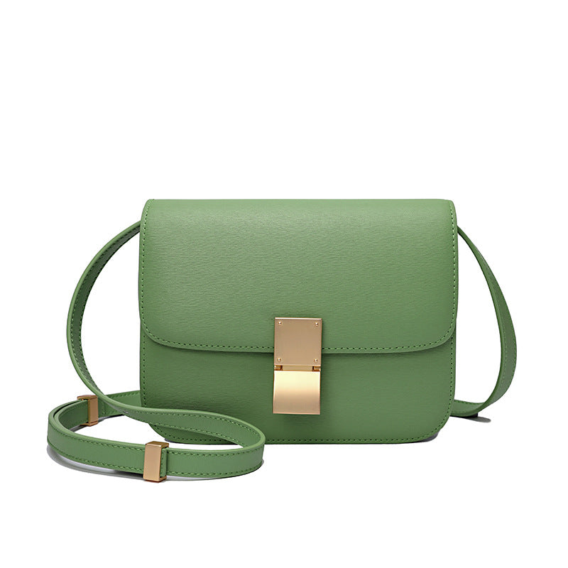 Women's Genuine Leather Stewardess Fashion Cattlehide Oblique Shoulder Bags