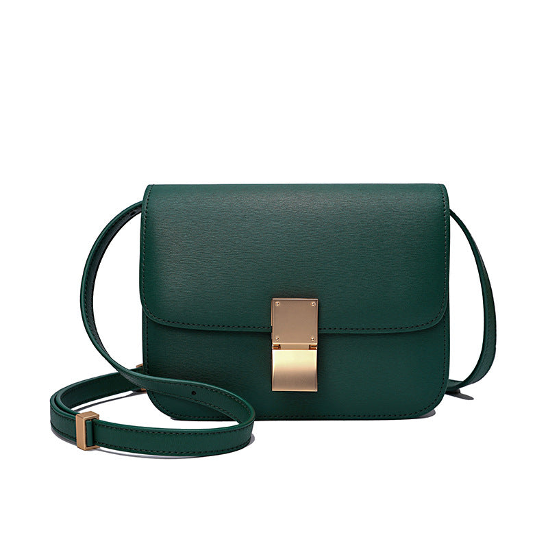 Women's Genuine Leather Stewardess Fashion Cattlehide Oblique Shoulder Bags