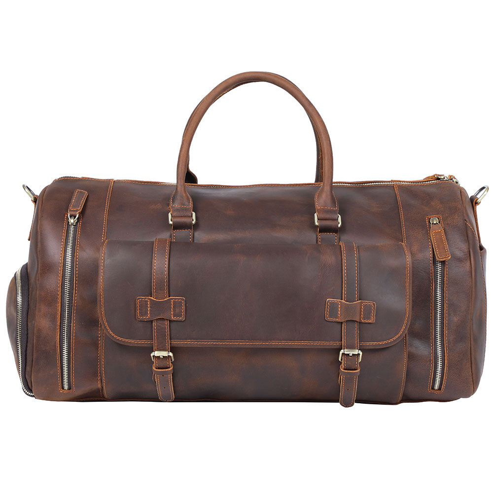 Men's Large Capacity First Layer Leather Vintage Travel Bags