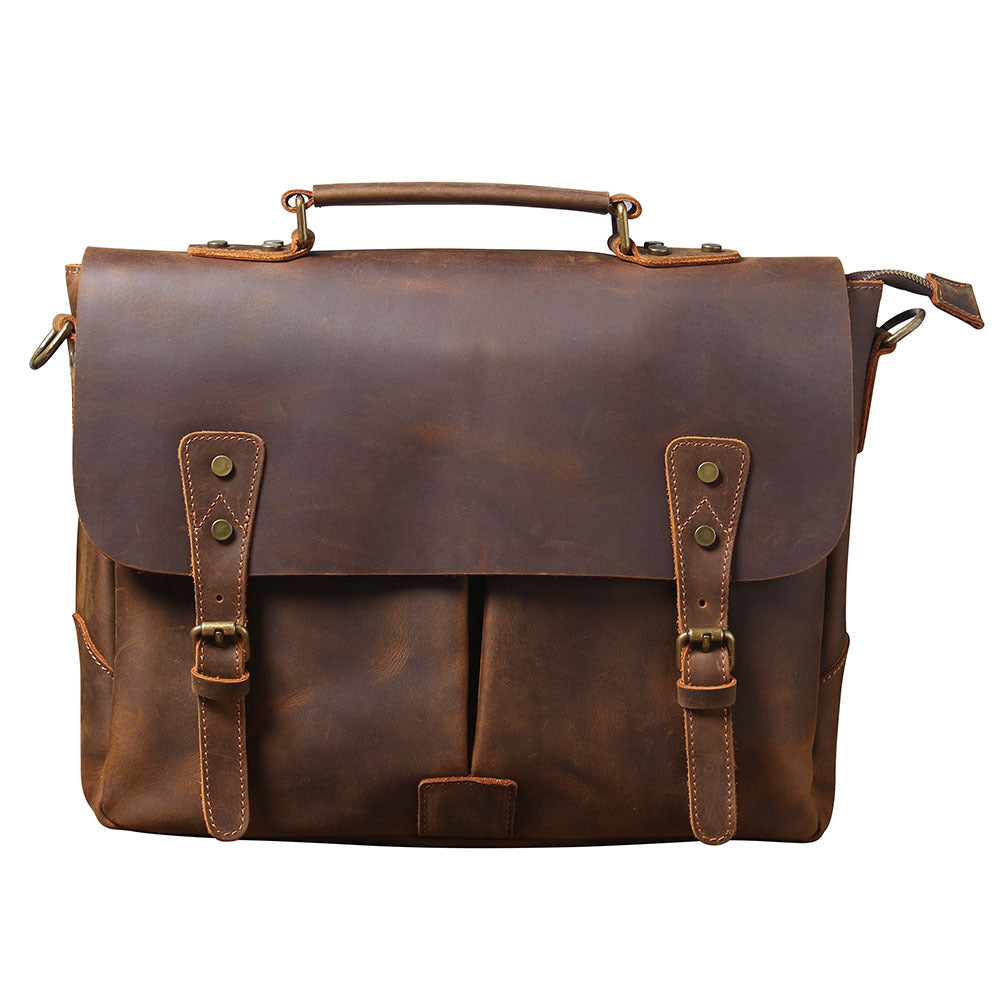 Men's Crazy Horse Leather First Layer Cowhide Men's Briefcases