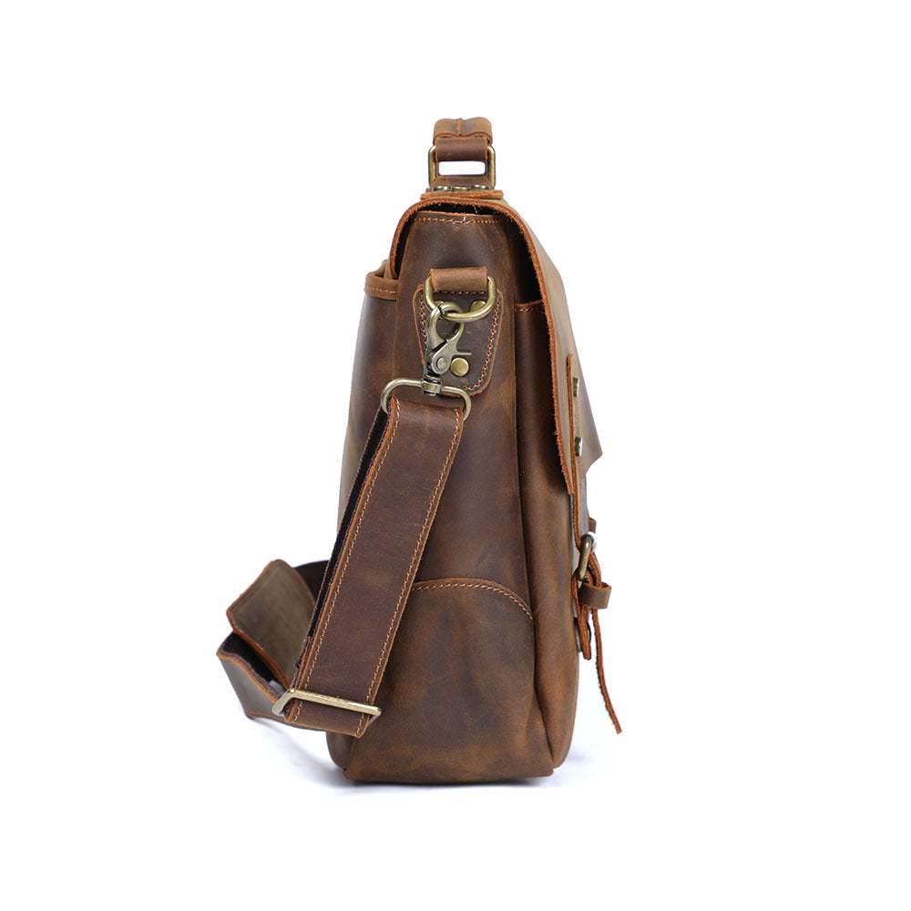 Men's Retro Crazy Horse Leather First Layer Cowhide Men's Briefcases