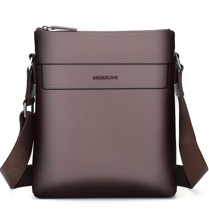 Men's Scarecrow Leather Business Large Capacity Cowhide Bags