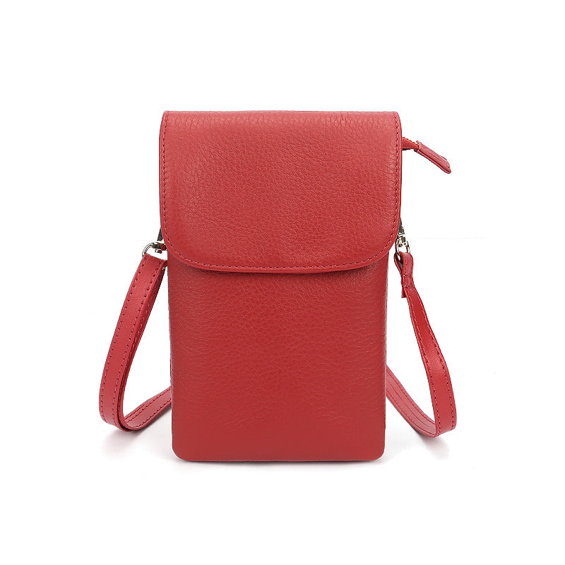 Women's First Layer Soft Cowhide Simple Fashion Phone Bags