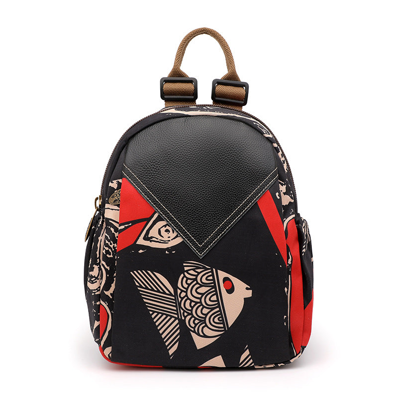 Women's Fashionable Oxford Cloth Printing Waterproof Backpacks