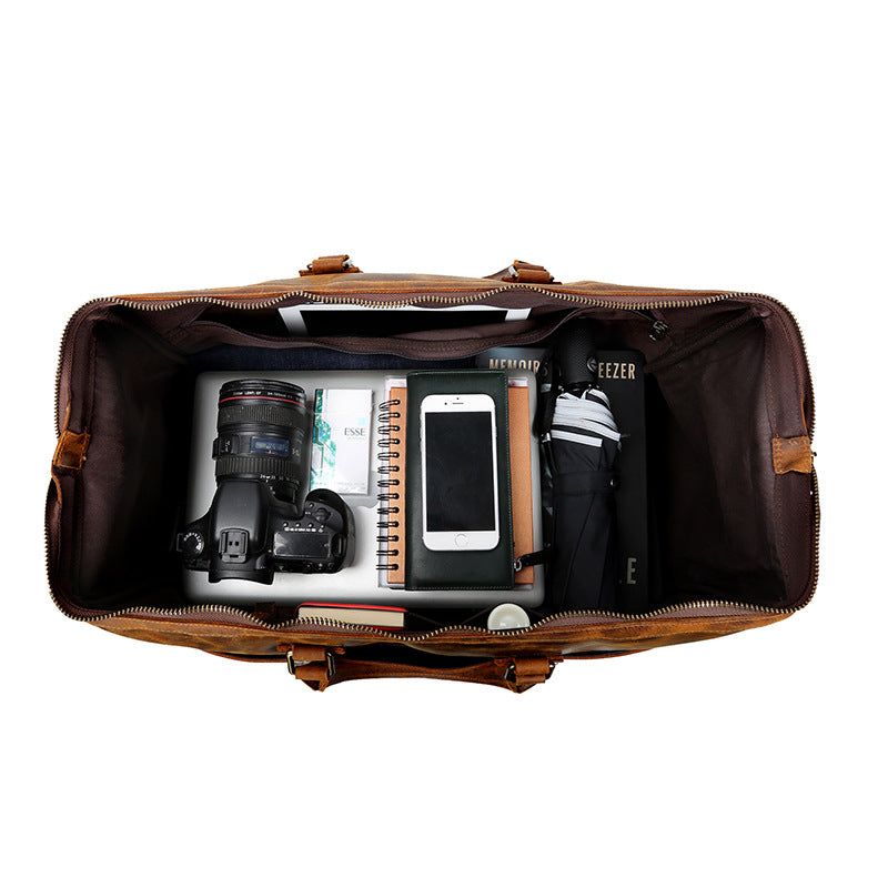 Women's & Men's & First Layer Cowhide Large Capacity Travel Bags