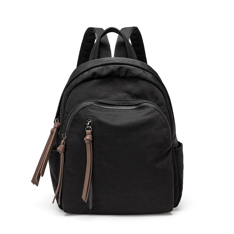 Women's Summer Street Fashion Oxford Cloth Tassel Backpacks