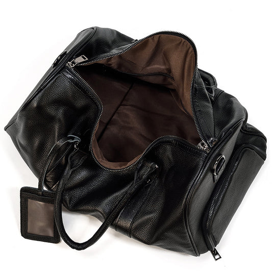 Men's Traveling Lychee Pattern Vintage Large Capacity Travel Bags