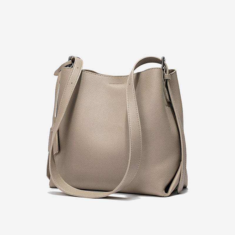 Women's Genuine Leather Cowhide Simple Commuter Elegant Shoulder Bags