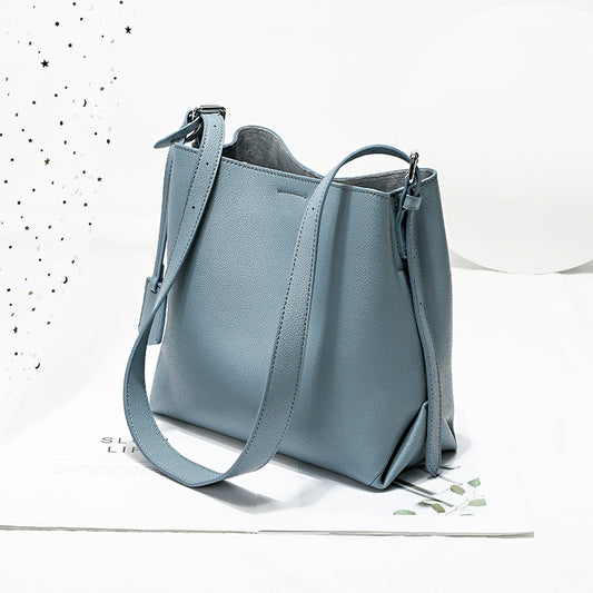 Women's Genuine Leather Cowhide Simple Commuter Elegant Shoulder Bags