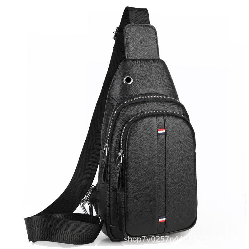 Men's New First Layer Cowhide Leather Men's Chest Bags