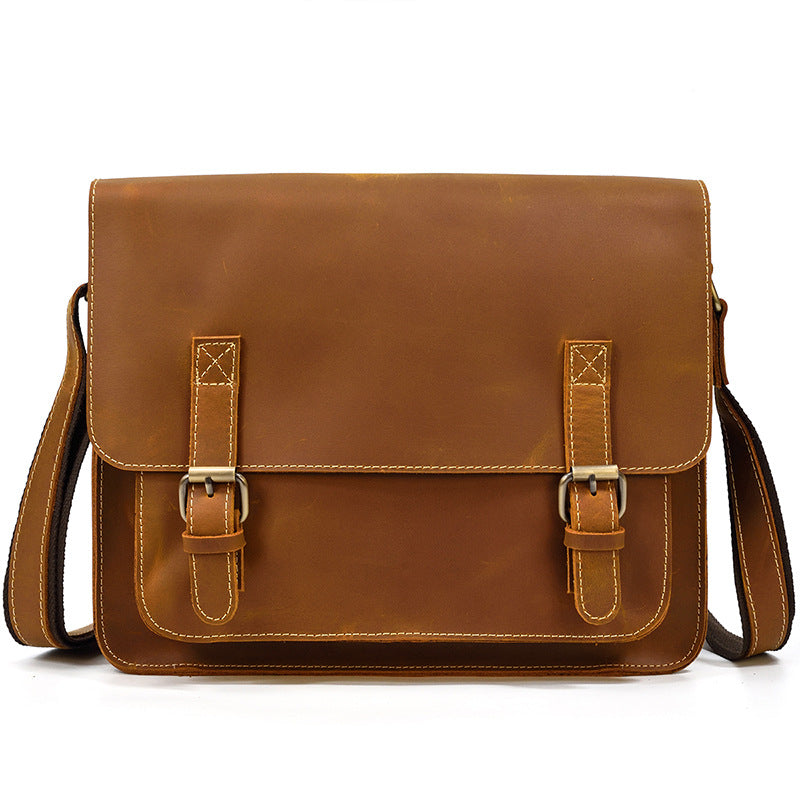 Men's Genuine Leather Crazy Horse Top Layer Men's Shoulder Bags