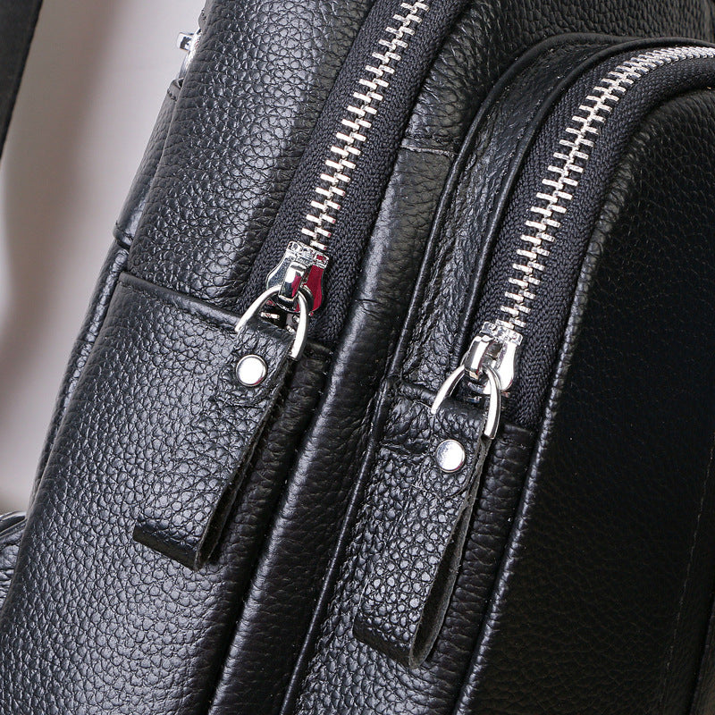 Men's New First Layer Cowhide Leather Men's Chest Bags