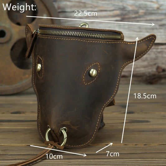 Men's Pocket Retro Trendy Cow Head Pannier Men's Waist Packs