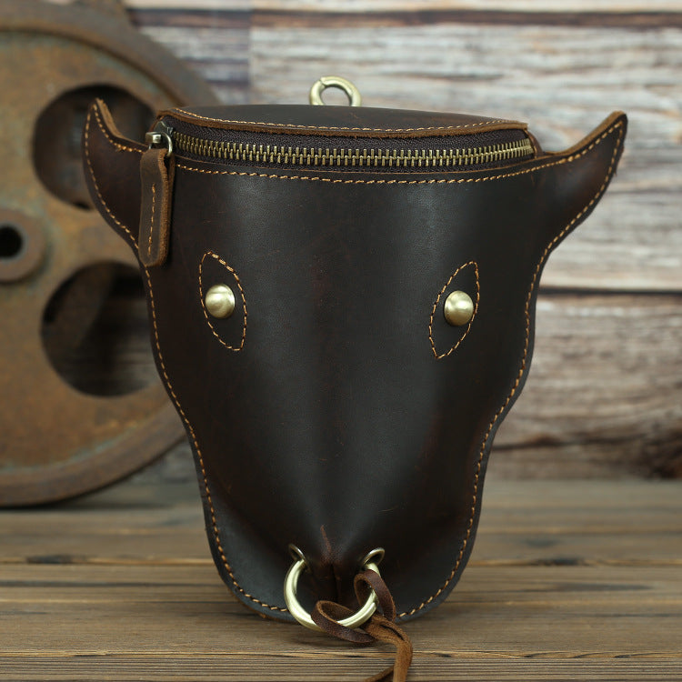 Men's Pocket Retro Trendy Cow Head Pannier Men's Waist Packs