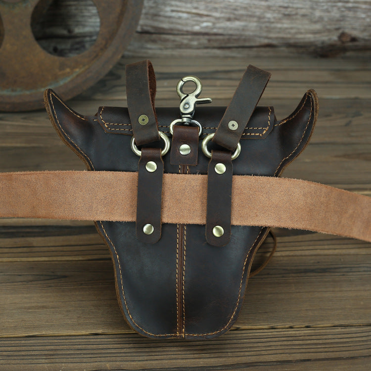 Men's Pocket Retro Trendy Cow Head Pannier Men's Waist Packs