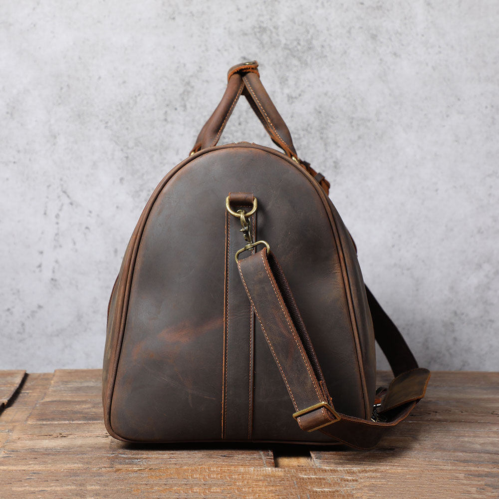 Men's Capacity First Layer Leather Duffel Handmade Travel Bags
