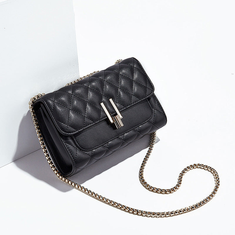 Women's Broadcast Authorized Genuine Leather Classic Style Diamond Shoulder Bags