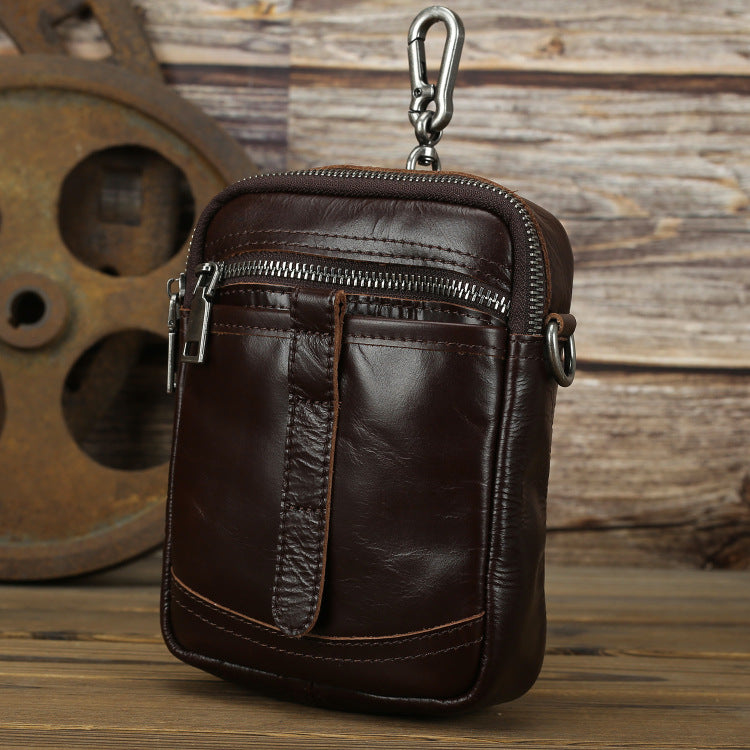 Crazy Horse Leather First Layer Cowhide Men's Waist Packs
