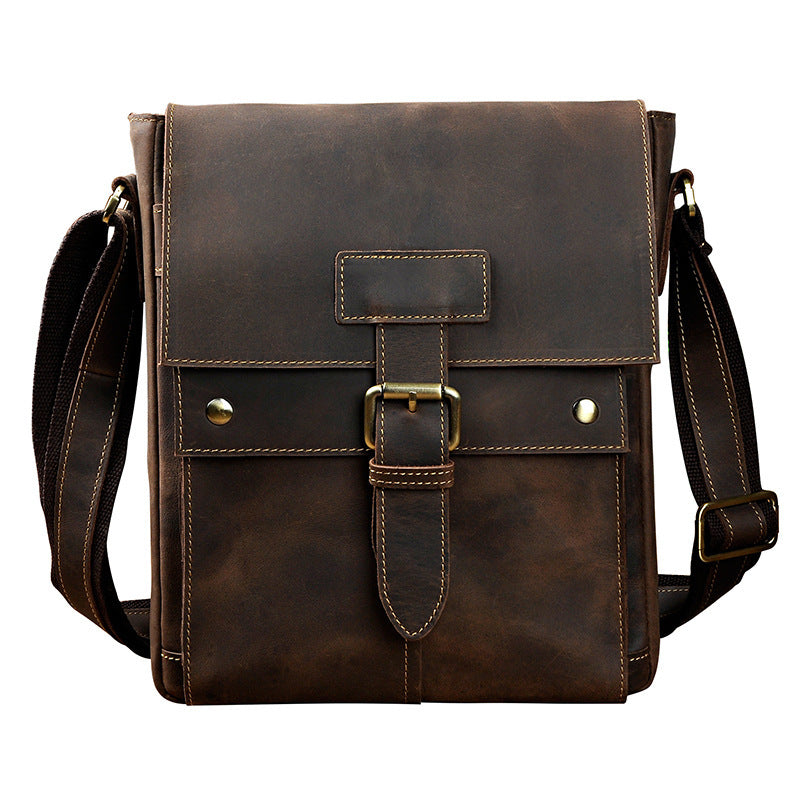 Men's Top Layer Crazy Horse Skin Cowhide Men's Messenger Bags