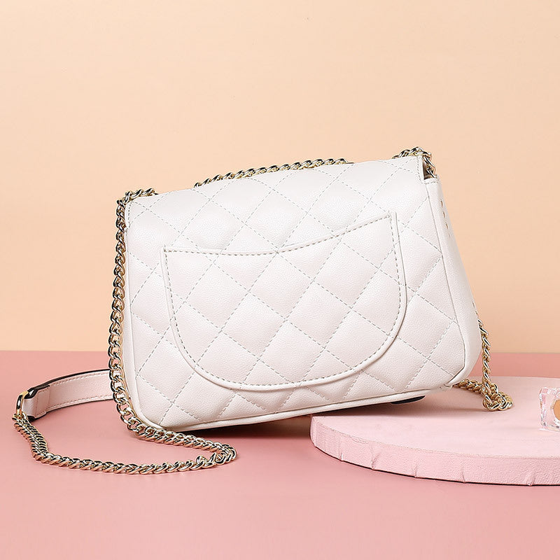 Women's Broadcast Authorized Genuine Leather Classic Style Diamond Shoulder Bags