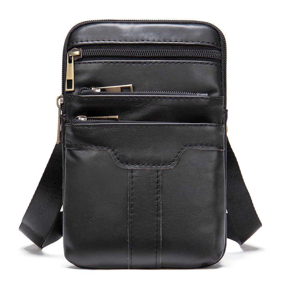 Men's Genuine Leather Cell Business Cowhide Men's Waist Packs