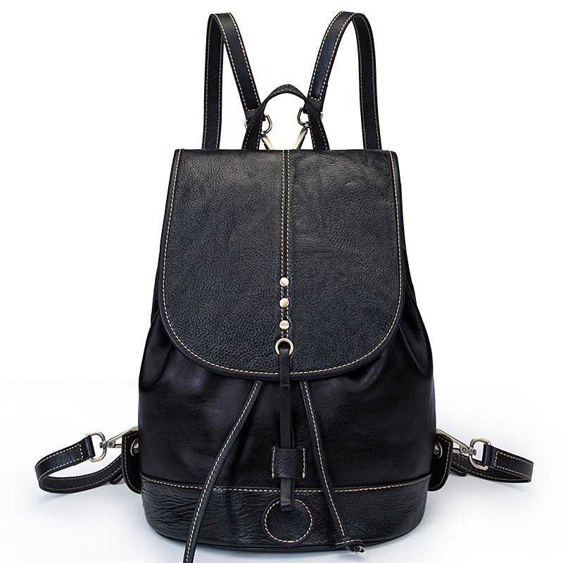 Women's Creative Unique Retro College Cowhide Backpacks