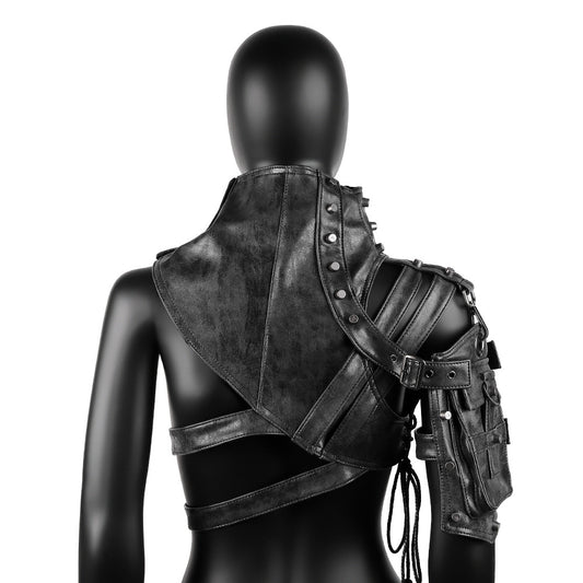 Women's Retro Punk Leather Motorcycle Armor Shoulder Bags