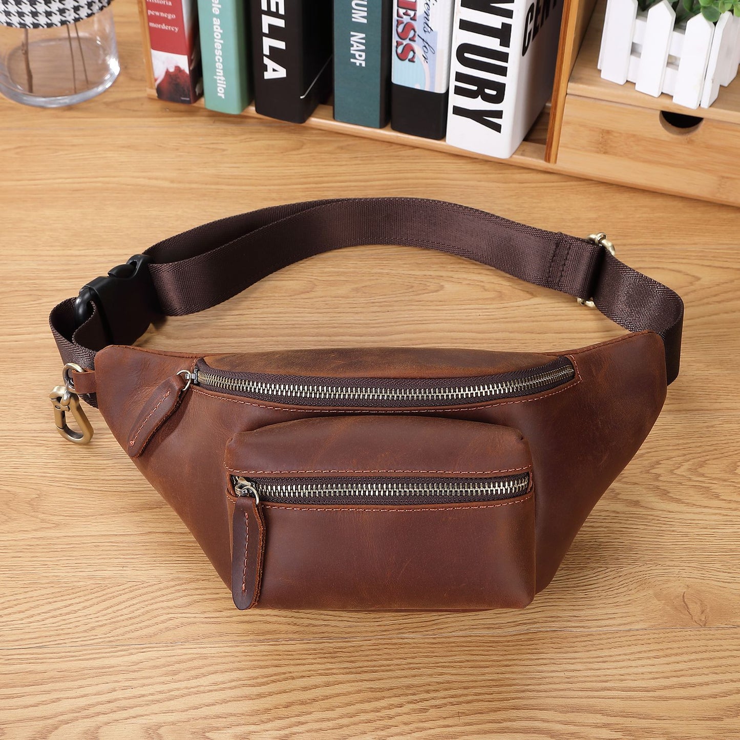 Men's Retro Crazy Horse Leather First Layer Men's Waist Packs