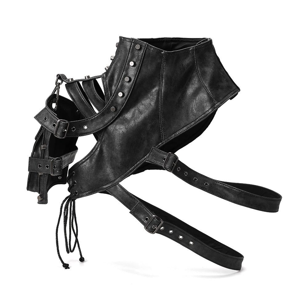 Women's Retro Punk Leather Motorcycle Armor Shoulder Bags