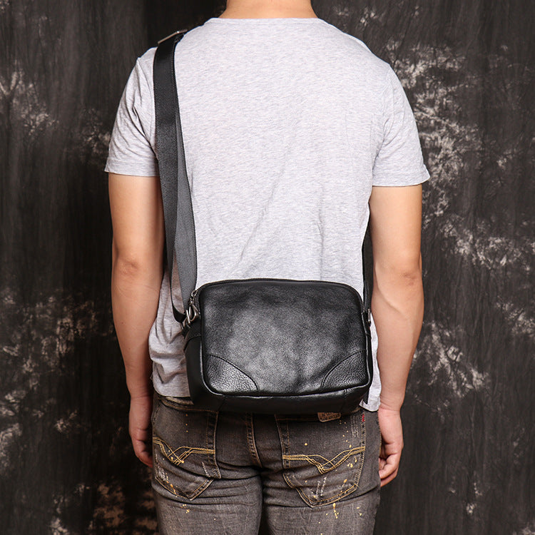 Women's & Men's & Leather First Layer Cowhide College Men's Shoulder Bags