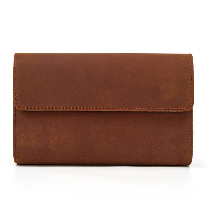 Men's Genuine Leather Clutch Retro Crazy Horse Men's Handbags