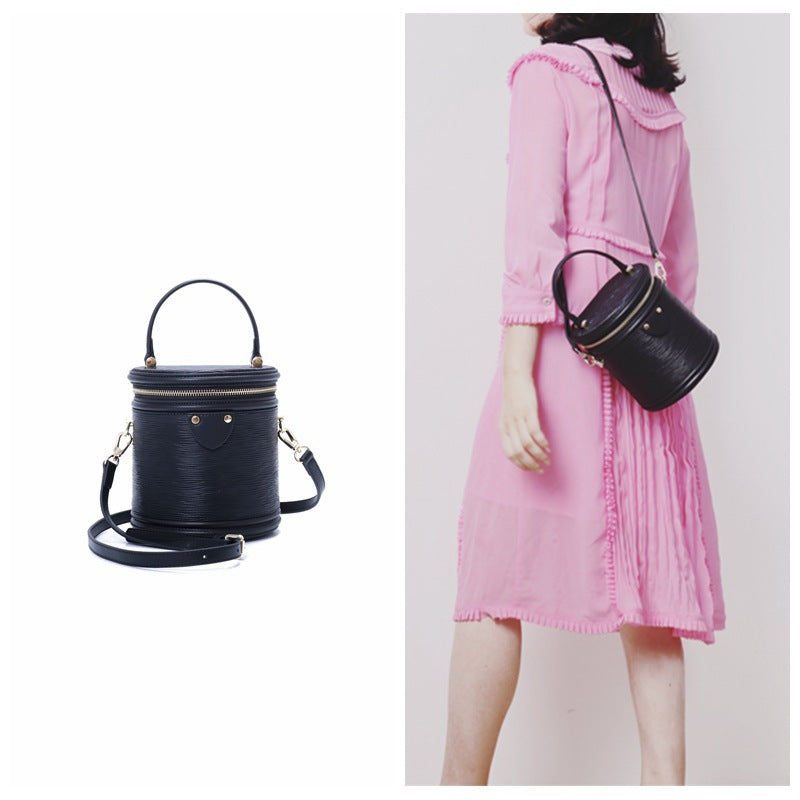 Women's Genuine Leather Retro Round Box Fashion Shoulder Bags