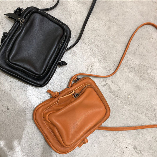 Vintage Genuine Leather Handmade First Layer Cowhide Mobile Shoulder Bags