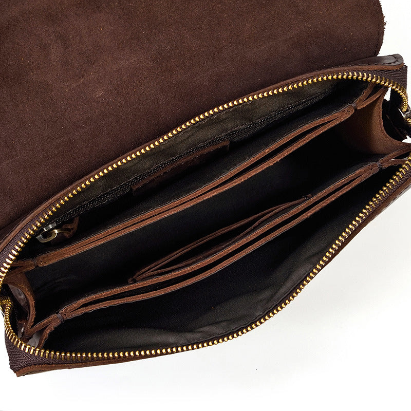 Men's Genuine Leather Clutch Retro Crazy Horse Men's Handbags