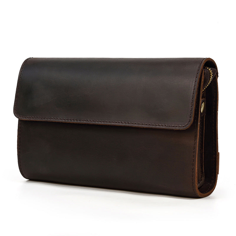 Men's Genuine Leather Clutch Retro Crazy Horse Men's Handbags