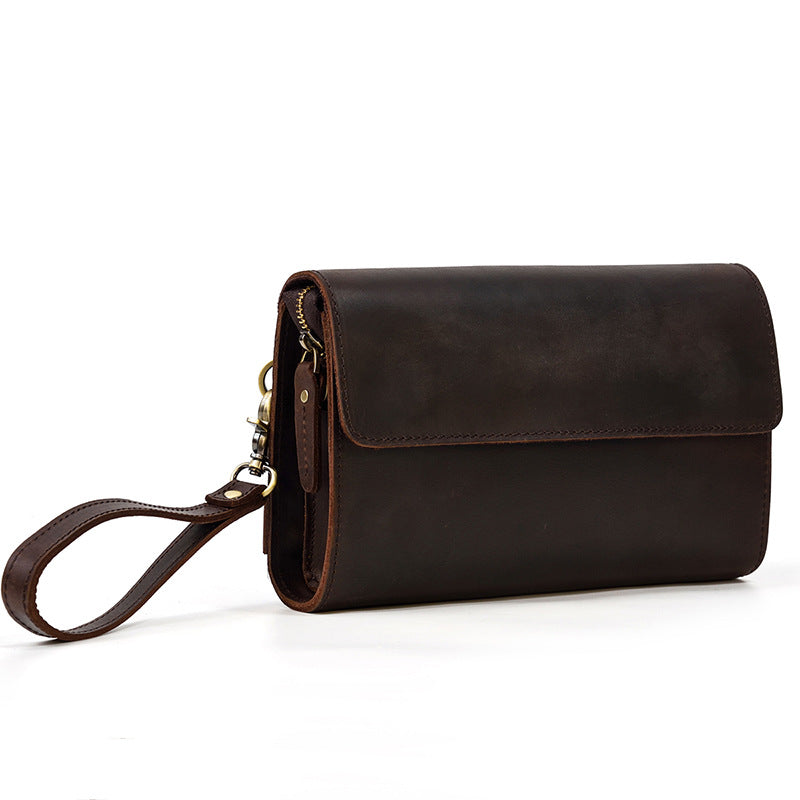 Men's Genuine Leather Clutch Retro Crazy Horse Men's Handbags