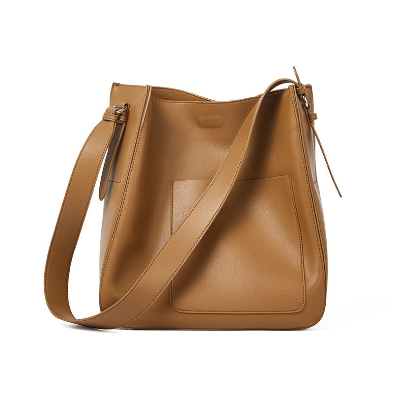 Women's Genuine Leather Korean Style Simple Retro Shoulder Bags