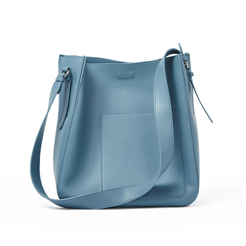 Women's Genuine Leather Korean Style Simple Retro Shoulder Bags